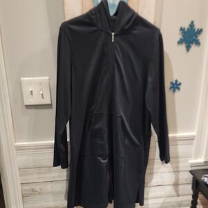 EUC Lands' End Women's Sz XL (18-20) Full Zip Front Pockets Midi Coverall